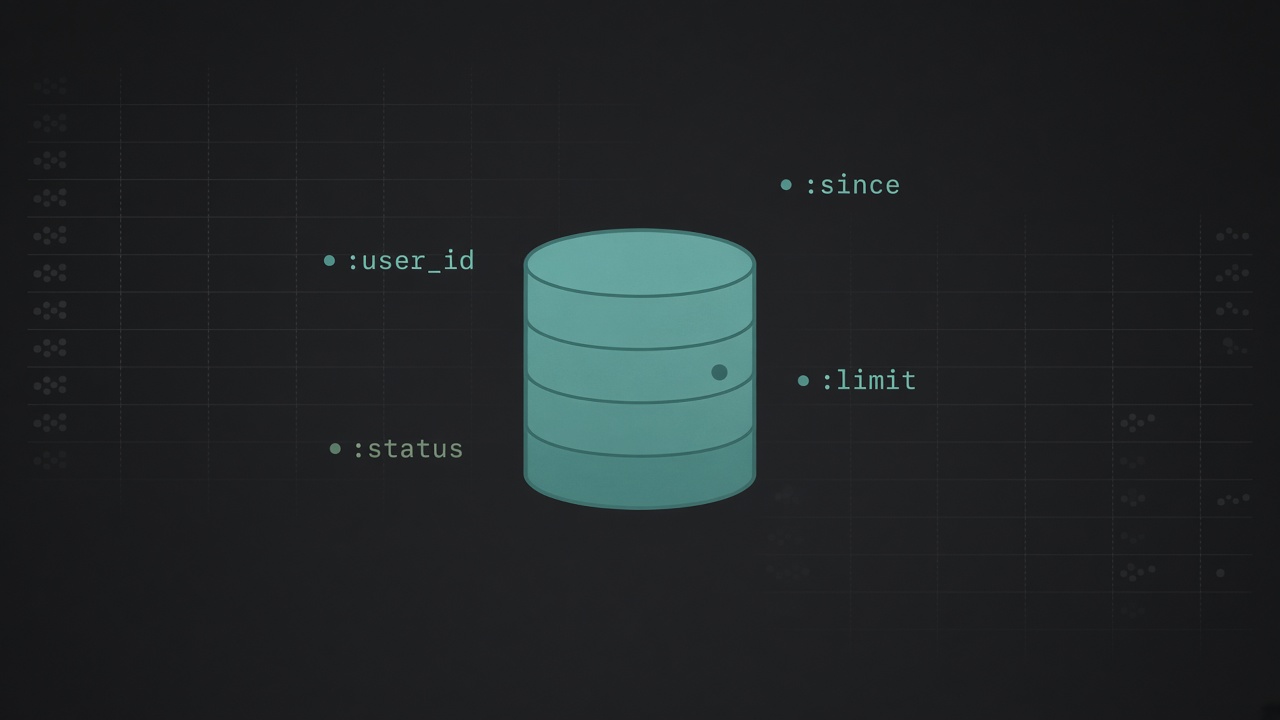 SQLite bind parameters and named values
